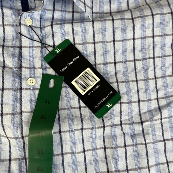 Lot of 2 English Laundry Shirt Mens XL Blue Gray Linen Cotton Blend Button - Picture 6 of 16